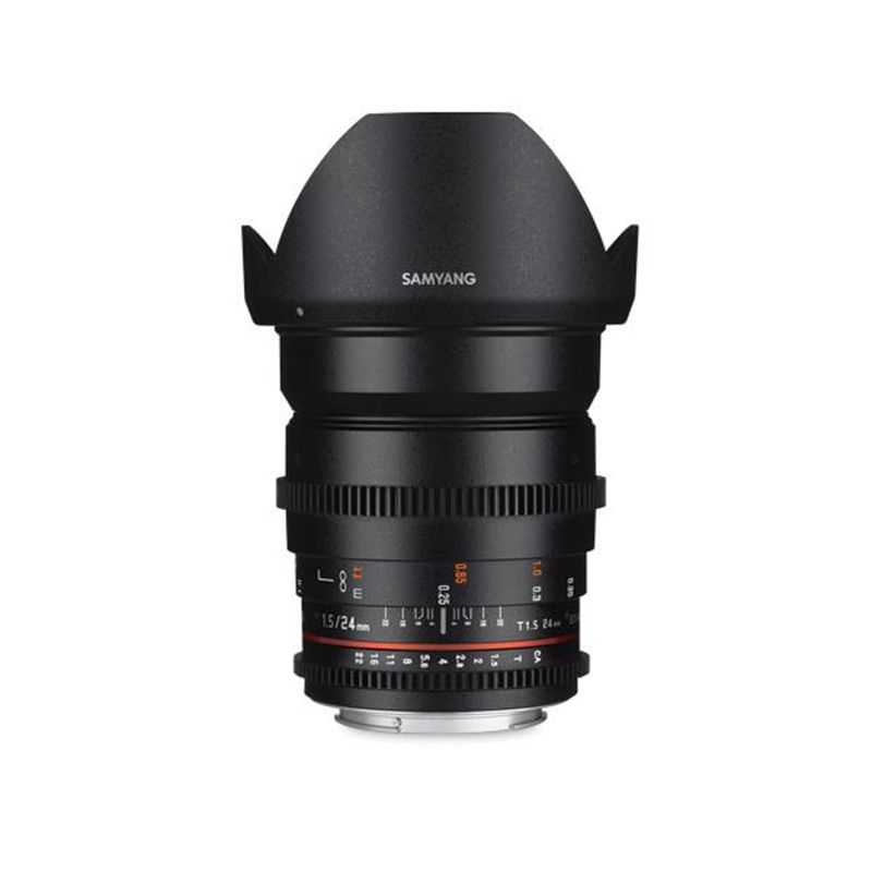 Samyang 24mm T1.5 VDSLR II Objektiv für Sony E-Mount Vollansicht