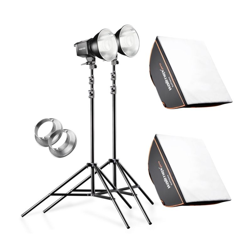 Walimex Pro 2er Set Daylight 250S + Softbox + Stativ Studiolicht
