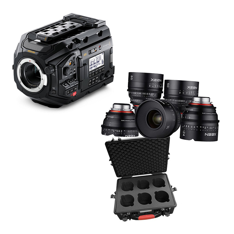 Camera Bundle 2 – Blackmagic URSA Mini Pro 4.6K G2 mit XEEN 5er-Set Cinema Objektive Cine-Look